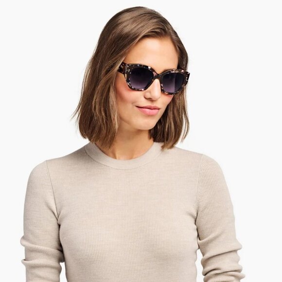 Warby Parker New Masha Large Navy Tortoise Sunglasses main image 9